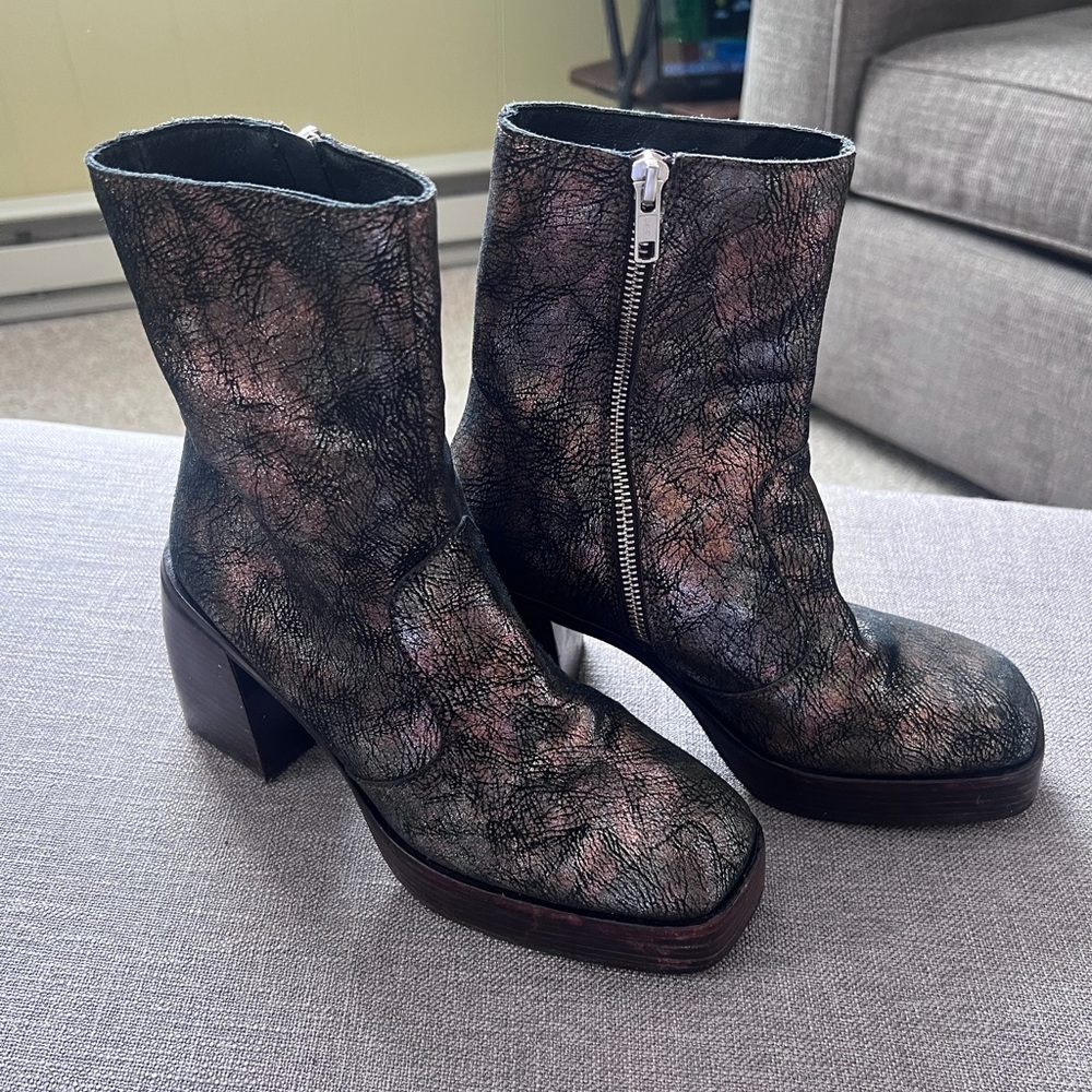 Free People Ruby Platform Bootie, 8US/38EU, Metallic Medley - Picture 3 of 4